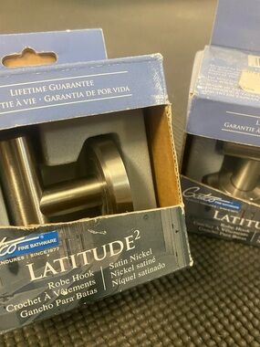 Gatco Latitude Satin Nickel Robe Hooks (Set of 2) - Silver Finish